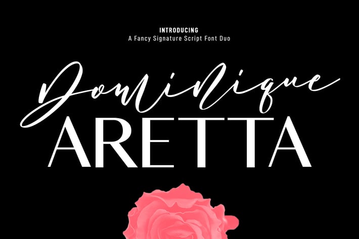 Dominique Aretta Fancy Signature Script Font Duo