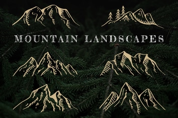 Hand-Drawn Mountain Landscapes