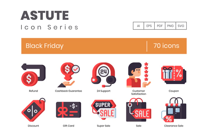 70 Black Friday Icons