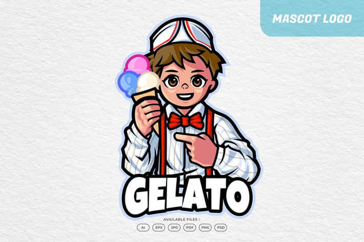 Gelato Ice Cream Food Logo