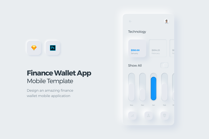 Finance Wallet Mobile App UI Kit Template 3