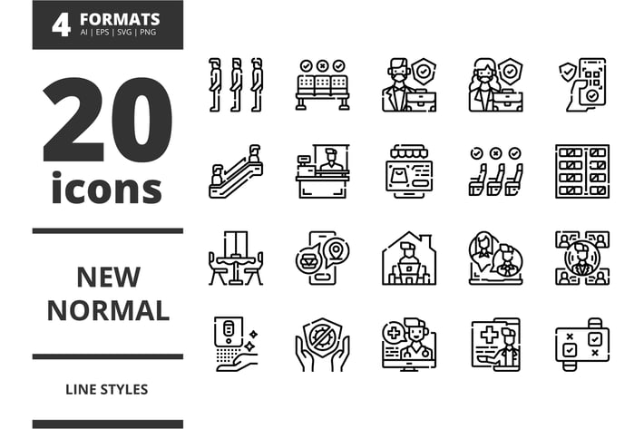 New normal Line icons packs