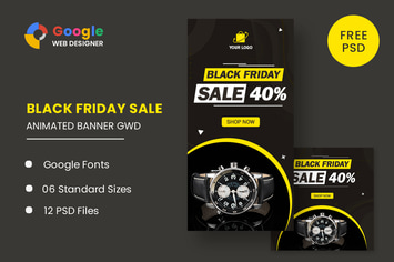 Black Friday Sale Watch HTML5 Banner Ads GWD