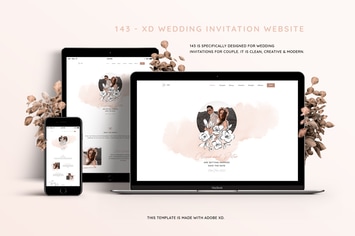 143 - Xd Wedding Invitation Website Template