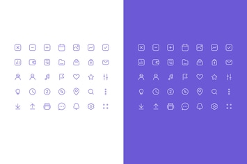 vector line art icons set
