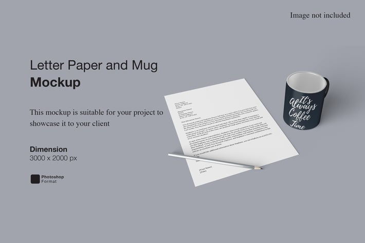 Letter Paper and Mug Mockup