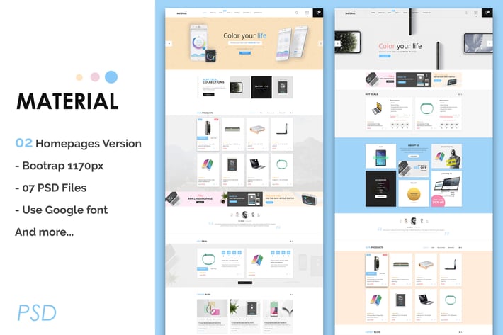 Material - MultiPurpose eCommerce PSD