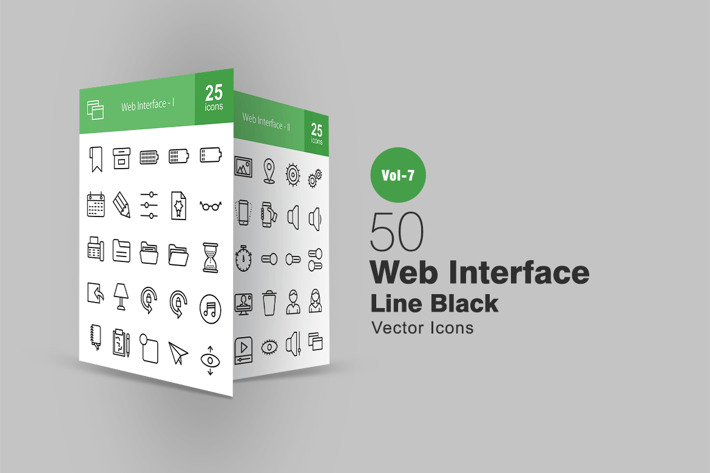 50 Web Interface Line Icons