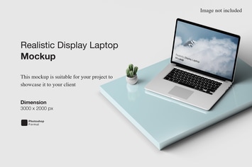 Realistic Display Laptop Mockup