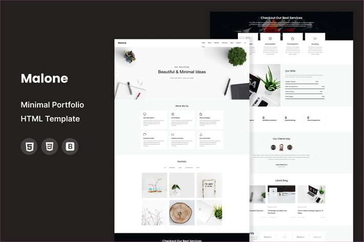 Malone - Minimal Portfolio HTML Template 