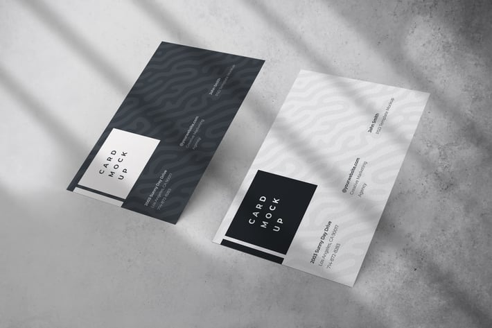 Business Card Mockup with Shadow Overlay Template