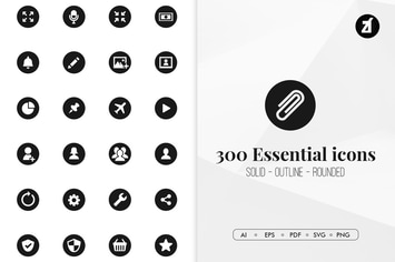 300 Essential minimal icons