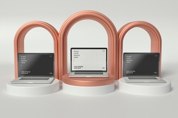 Tablet With Rings Mockup