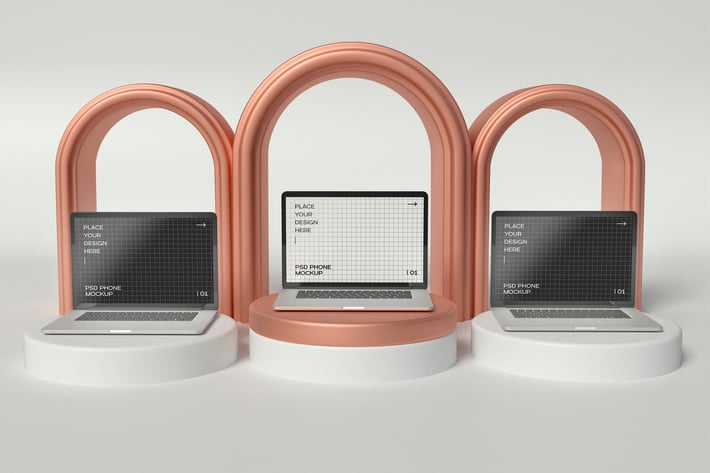 Tablet With Rings Mockup