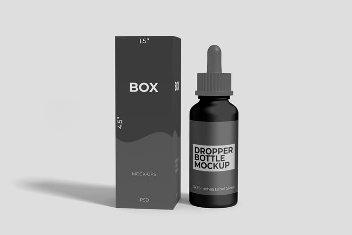 Dropper Bottle and Box Mockup