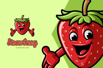 Strawberry - Mascot Logo