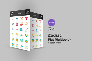 Zodiac Flat Multicolor Icons