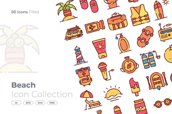 Beach Filled Icon