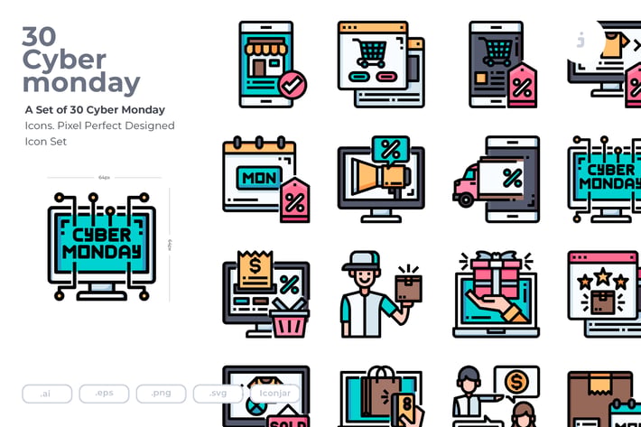 30 Cyber Monday Icons