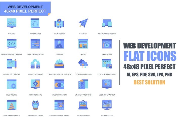 Simple Set Web Disign and Development Flat Icons
