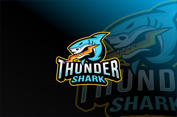 Thunder Shark Esport Logo Template