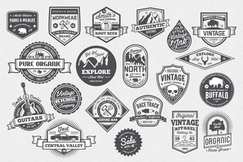 20 Vintage Style Badges and Logos