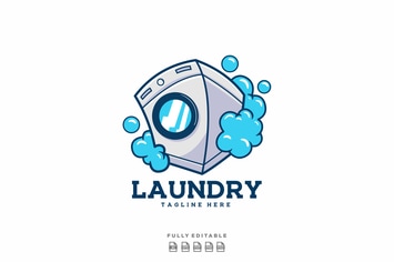 Laundry Logo Mascot Template