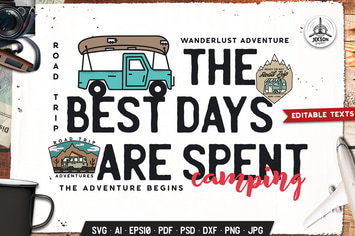 Best Camping Days Badge Vector Retro Graphic Logo
