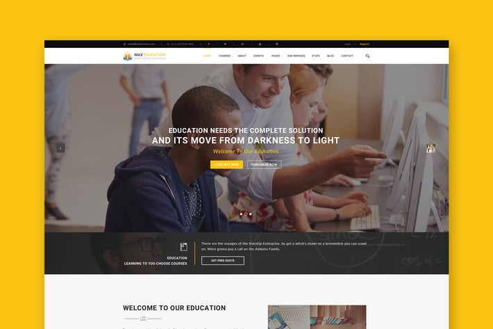 Education & University Website PSD Template