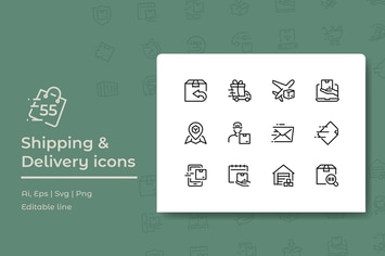 55 Shipping and Delivery Icons