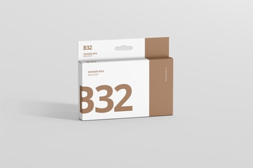 Box Mockup - Wide Slim Rectangle Size with Hanger