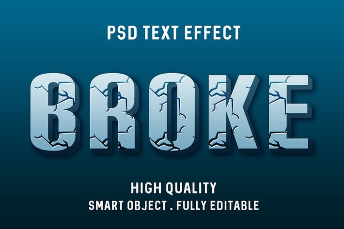 3d Broken text effect