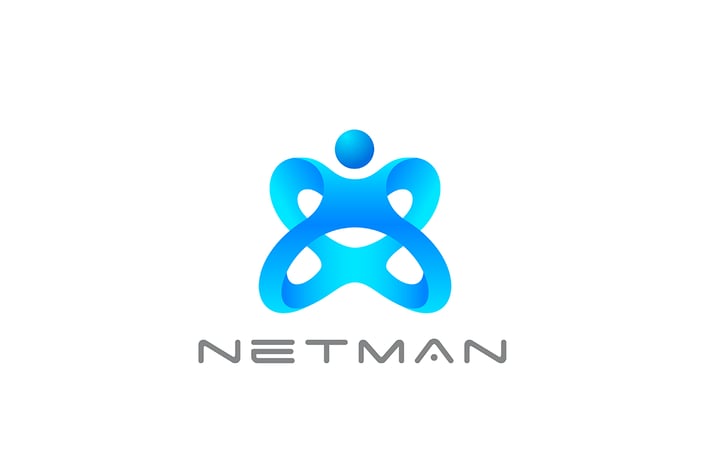 Logo Man Cross Technology Sport Active