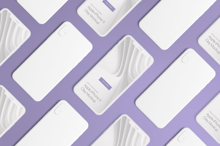 iPhone X Mockup Clay Version