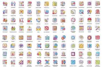 Collection Business Flat Line Icons