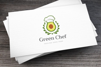 Green Chef Avocado Logo Template