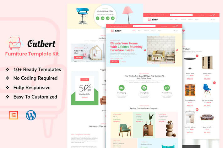 Cutbert - Furniture Store Elementor Pro Template Kit