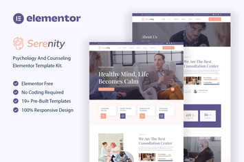 Serenity - Psychology & Counseling Elementor Template Kit