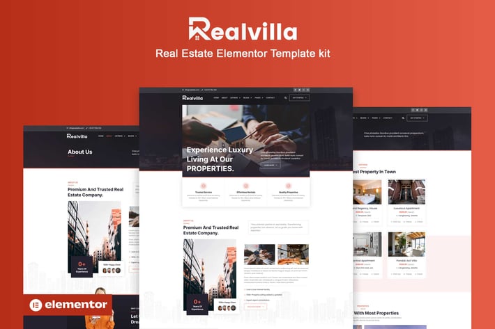 Realvilla - Real Estate Elementor Pro Template Kit