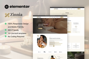 Zinnia - Spa & Beauty Care Elementor Pro Template Kit