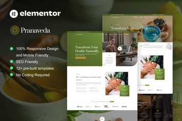 PranaVeda - Ayurveda Treatment & Spa Elementor Pro Template Kit