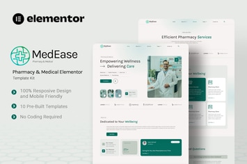 MedEase - Pharmacy & Medical Elementor Template Kit