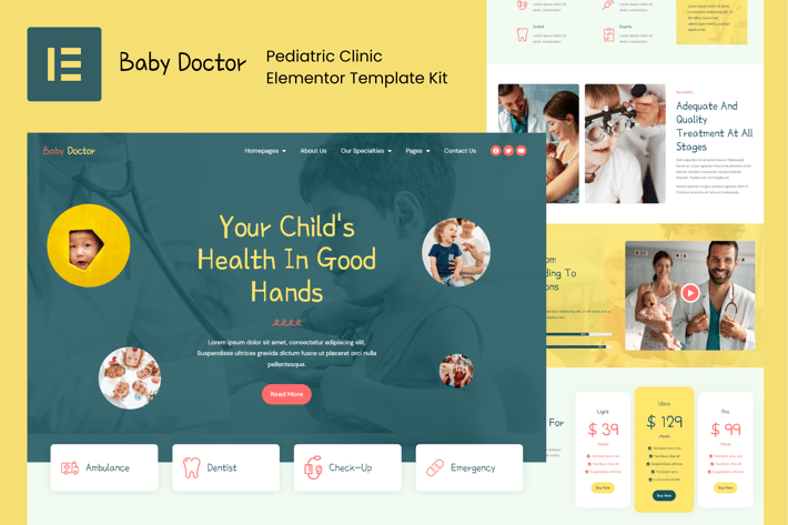 Baby Doctor - Pediatric Clinic Elementor Pro Template Kit