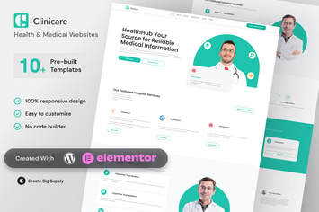 Clinicare - Elementor Template Kit Health & Medical Websites