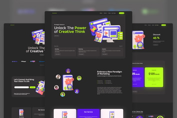 Markethink - Dark Mode Digital Marketing Agency Elementor Template Kit