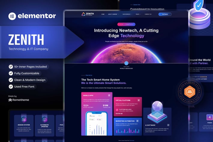 Zenith - Technology & IT Company Elementor Template Kit