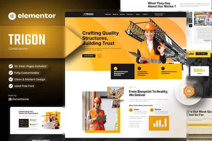 Trigon - Construction Elementor Template Kit