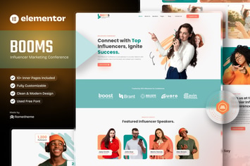 Booms - Influencer Marketing Conference Elementor Template Kit