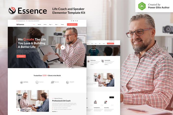 Essence – Life Coach & Speaker Elementor Template Kit