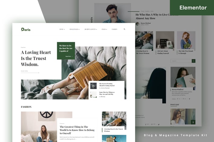 Doris - Blog & Magazine Elementor Pro Template Kit